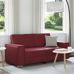 Sofá Loveseat vidaXL Vinho 140 cm em Couro Sintético