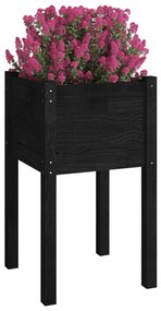 Vasos/floreiras de jardim 2 pcs 40x40x70 cm pinho maciço preto
