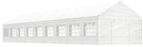 Gazebo com telhado 20,07x4,08x3,22 m polietileno branco