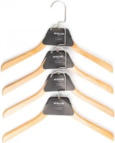 Pack De 4 Cabides Em Madeira E Aço Rita Madeira Natural - Sklum