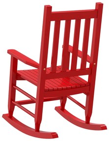 Cadeira de baloiço infantil madeira de álamo maciça vermelho