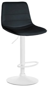 Banco de bar Lex em couro sintético e com estrutura branca 45 x 89-110 x 46 cm Preto