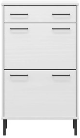 Sapateira com pernas de metal pinho maciço OSLO branco