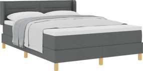 vidaXL Cama Box com colchão Cinza Escuro 200 x 160 cm Poliéster