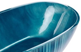 Banheira autónoma a simular mármore 170 x 80 cm azul marinho RIOJA Beliani