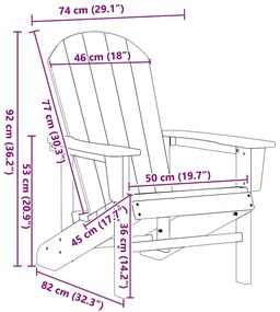 Cadeiras Adirondack vidaXL 2 pcs Cinza Claro 74x82x90 cm HDPE