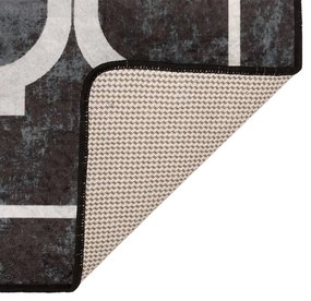 Tapete lavável antiderrapante 80x300 cm preto e branco