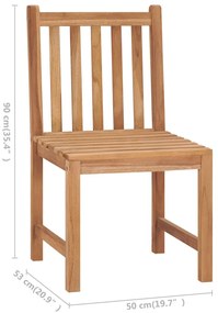 Cadeiras de jardim 8 pcs c/ almofadões madeira de teca maciça
