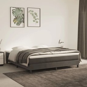 vidaXL Cama com molas/colchão 180x200 cm veludo cinzento-escuro