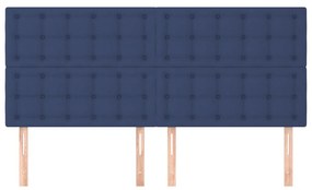 Cabeceira de cama 4 pcs tecido 100x5x78/88 cm azul