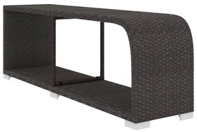 11 pcs conjunto lounge de jardim c/ almofadões vime PE preto