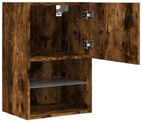 Móvel de TV com luzes LED 40,5x30x60 cm carvalho fumado
