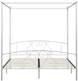 Estrutura de cama com dossel metal 200x200 cm branco