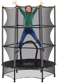 HOMCOM Trampolim para Crianças com Rede de Segurança e Estrutura de Aço para Interiores e Exteriores Carga 50kg Ø140x190 cm Preto