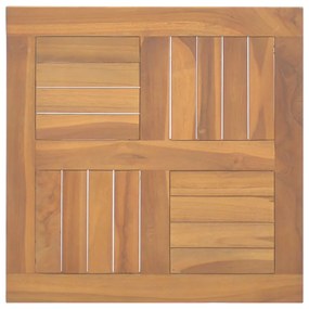 316156 vidaXL Tampo de mesa quadrado 50x50x2,5 cm madeira de teca maciça