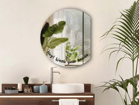 Autocolante para espelho S47 – Hey! Wash your hands. (round)