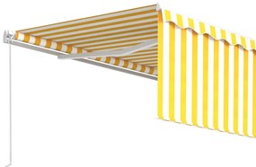 Toldo retrátil manual com estore 4x3 m amarelo e branco