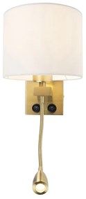 Candeeiro de parede inteligente dourado com abajur branco incl. Wifi A60 - Brescia Art Deco,Moderno