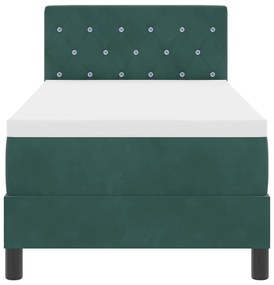 Cama Box Spring vidaXL com Colchão Verde Escuro 80x200 cm Veludo