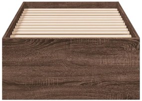 Estrutura de cama 90x200 cm derivados madeira carvalho castanho