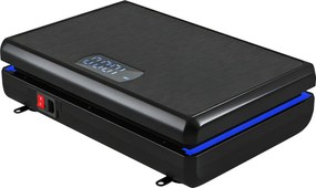 Plataforma Vibratória com 120 Velocidades 5 Programas Ecrã LED Luz Controlo Remoto e 2 Bandas Elásticas 48x32x13 cm Preto