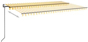 Toldo retrátil automático 500x300 cm amarelo e branco