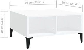 Mesa de centro 60x60x30 cm derivados de madeira branco