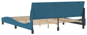 Estrutura de cama c/ cabeceira 180x200 cm veludo azul