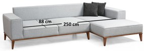 Sofá-Cama de Canto Montana - Cinza Claro - 288 x 160 x 91 x 85 cm