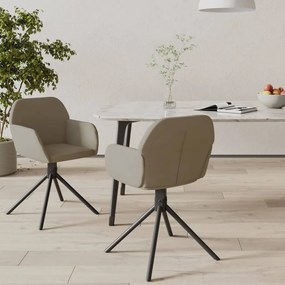 vidaXL Cadeiras de jantar giratórias 2 pcs veludo cinzento-claro