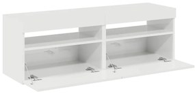 Móveis de TV com luzes LED 2 pcs 60x35x40 cm branco brilhante