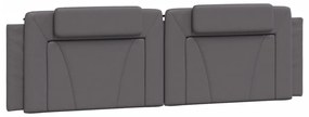 Estrutura de cama c/ luzes LED 180x200cm couro artificial cinza