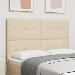 Cabeceira vidaXL Estofada com Botões Creme 160 cm Tecido