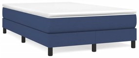 vidaXL Cama boxspring com colchão 120x190 cm tecido azul