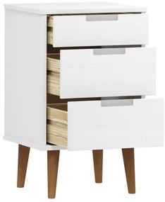 Mesa de cabeceira MOLDE 40x35x65 cm pinho maciço branco