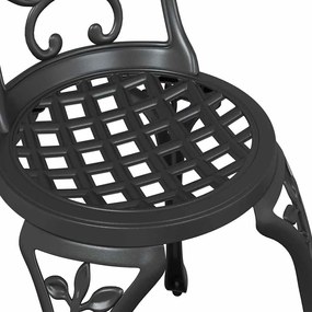 Conjunto de Jardim bistrô de 3 Peças vidaXL Preto em Alumínio Fundido