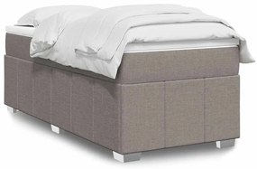 vidaXL Cama com molas/colchão 100x200 cm tecido cinza-acastanhado