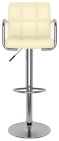 Bancos de bar 2 pcs couro artificial cor creme