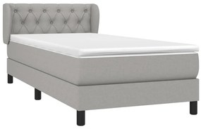 Cama com molas/colchão 80x200 cm tecido cinza-claro