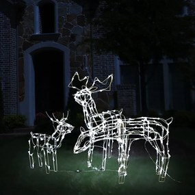 3 pcs iluminação de Natal renas 229 LEDs