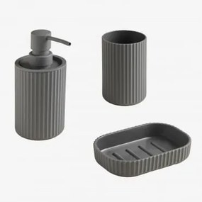 Conjunto De Banho Em Abs Ozene Cinza Grafito - Sklum