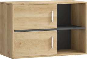 HOMCOM Móvel Casa de Banho com Lavatório de Parede com Compartimentos Abertos e 2 Portas 80x35x57,5 cm Madeira | Aosom Portugal