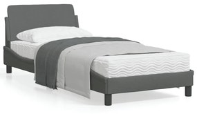 vidaXL Estrutura de cama sem colchão 80x200 cm tecido cinzento-escuro