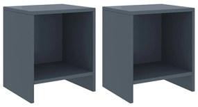 Mesas de cabeceira 2 pcs 35x30x40cm pinho maciço cinzento-claro