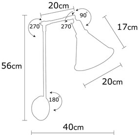 Conjunto de Candeeiro de Teto e Aplique de Parede Berceste – Preto – D