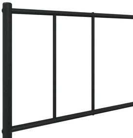 Estrutura de cama metal s/ colchão c/ cabeceira 75x190 cm preto