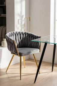Cadeira Widny Golden Veludo - Cinza escuro
