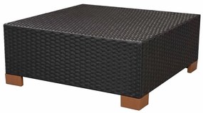 8 pcs conjunto lounge de jardim c/ almofadões vime PE preto