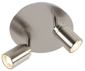 Foco moderno para casa de banho em aço 2 luzes IP44 - Ducha