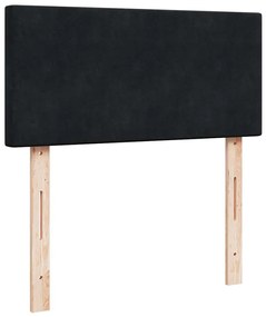 Cama com molas/colchão 100x200 cm veludo preto